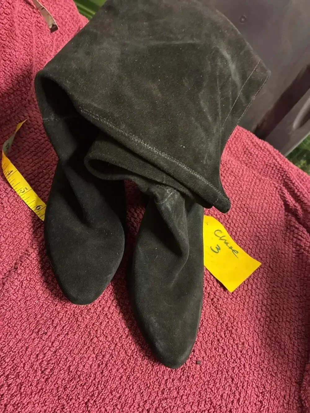 1.STATE Women's Black Suede Block Heel Boots